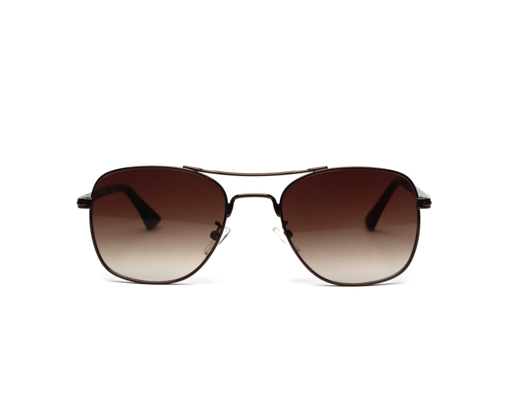 "The Voyager" | Classic Square Aviator Sunglasses - Brown