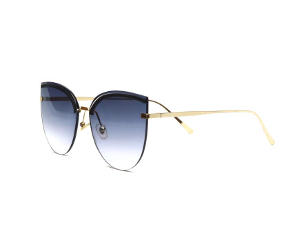 "The Empress" | Oversized Rimless Cat-Eye Sunglasses - Blue Gradient