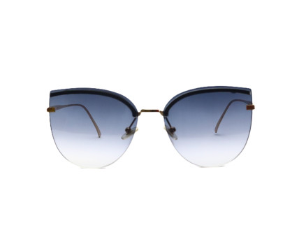 "The Empress" | Oversized Rimless Cat-Eye Sunglasses - Blue Gradient