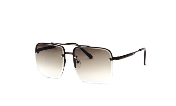 "The Vanguard" | Modern Rimless Navigator Sunglasses - Metallic Brown