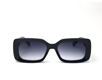 "The Iconoclast" | Bold Rectangular Sunglasses - Black with Gold Studs